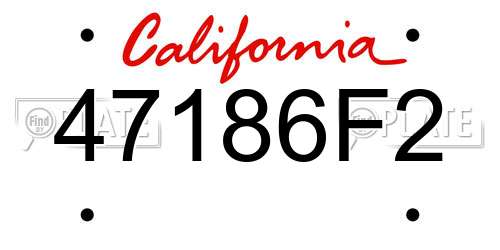 47186F2 California License Plate