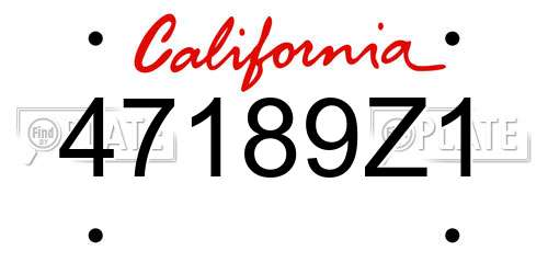47189Z1 California License Plate