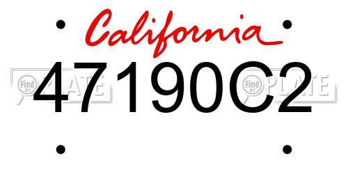 47190C2 California License Plate