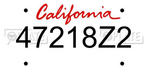 47218Z2 California License Plate