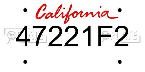 47221F2 California License Plate