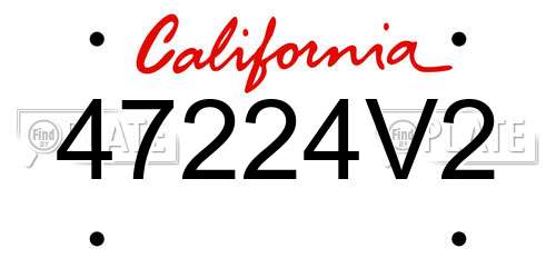47224V2 California License Plate