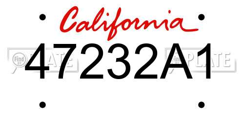 47232A1 California License Plate