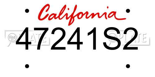 47241S2 California License Plate