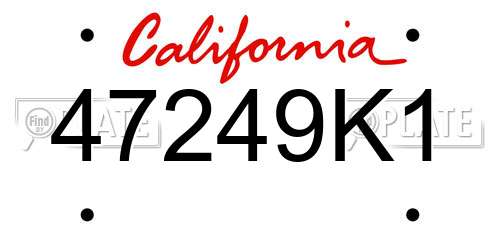 47249K1 California License Plate