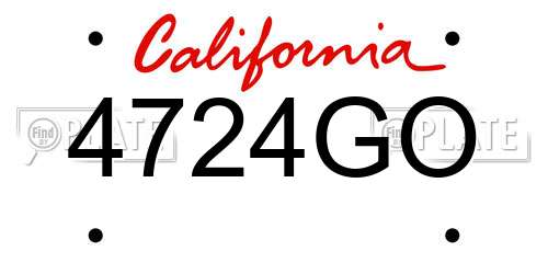 4724GO California License Plate
