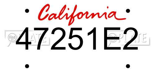 47251E2 California License Plate