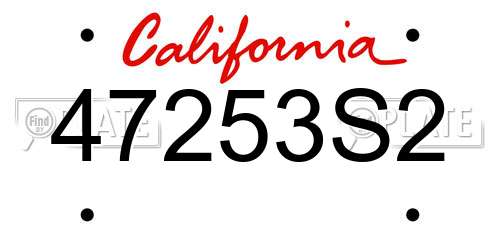 47253S2 California License Plate