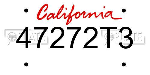 47272T3 California License Plate
