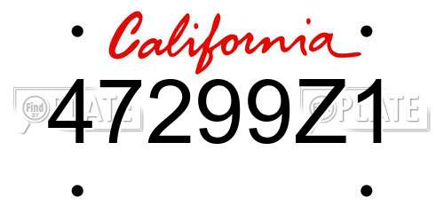 47299Z1 California License Plate