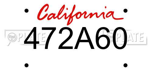 472A60 California License Plate