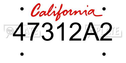 47312A2 California License Plate