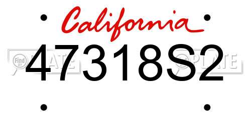 47318S2 California License Plate
