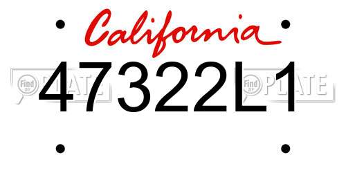 47322L1 California License Plate