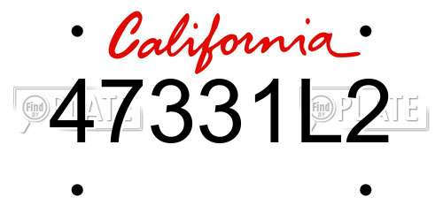 47331L2 California License Plate