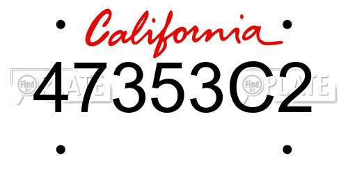 47353C2 California License Plate