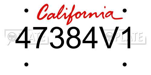 47384V1 California License Plate