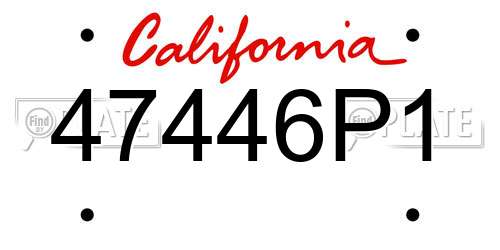 47446P1 California License Plate