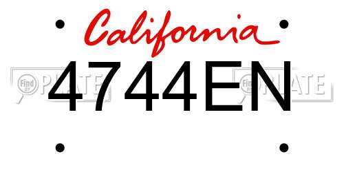 4744EN California License Plate