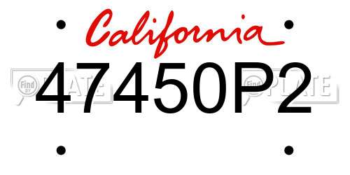 47450P2 California License Plate