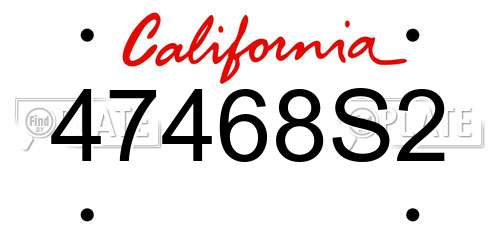 47468S2 California License Plate