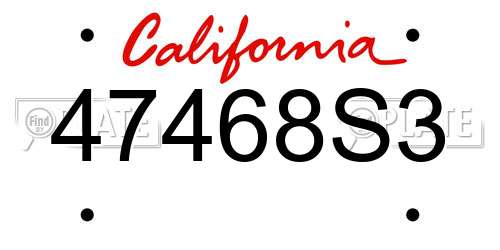 47468S3 California License Plate