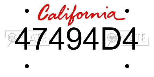 47494D4 California License Plate