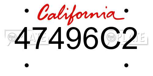 47496C2 California License Plate