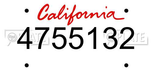 4755132 California License Plate
