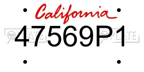 47569P1 California License Plate
