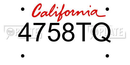 4758TQ California License Plate