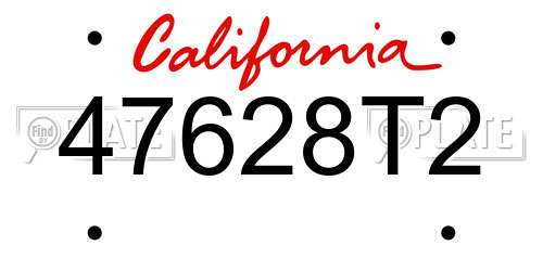 47628T2 California License Plate