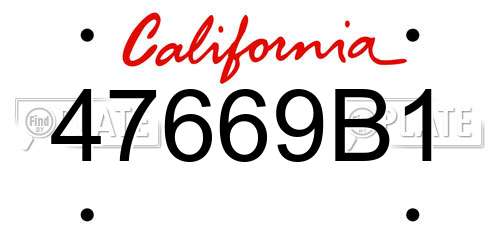 47669B1 California License Plate