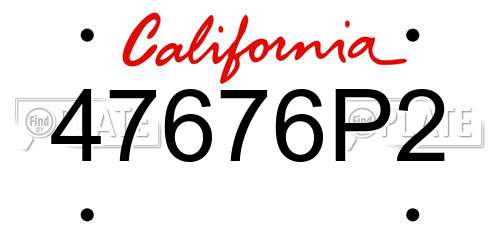 47676P2 California License Plate