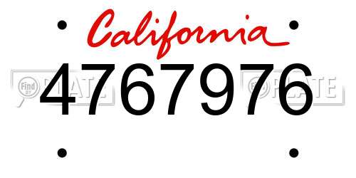 4767976 California License Plate
