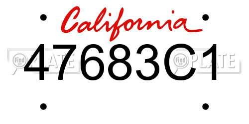 47683C1 California License Plate