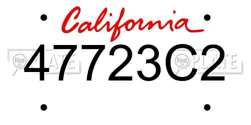 47723C2 California License Plate