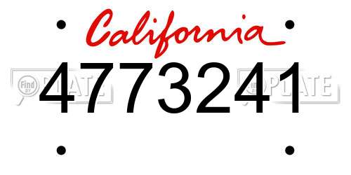 4773241 California License Plate