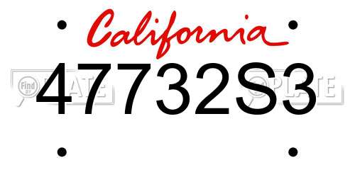 47732S3 California License Plate
