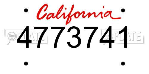 4773741 California License Plate