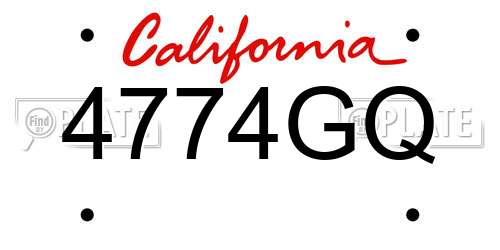 4774GQ California License Plate