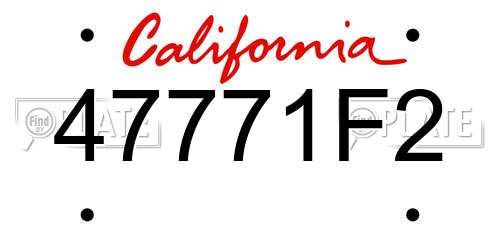 47771F2 California License Plate