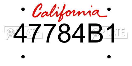 47784B1 California License Plate