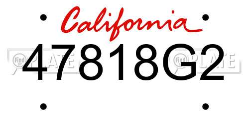 47818G2 California License Plate