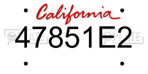 47851E2 California License Plate