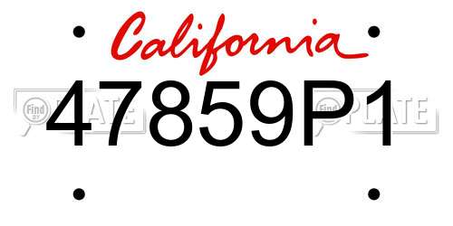 47859P1 California License Plate