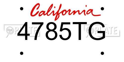 4785TG California License Plate