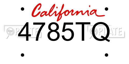 4785TQ California License Plate