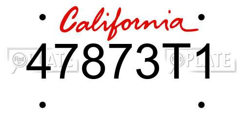 47873T1 California License Plate