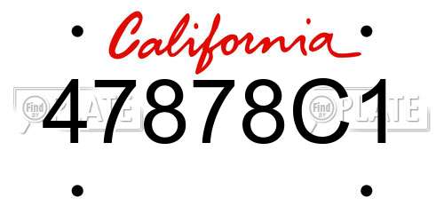 47878C1 California License Plate